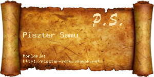 Piszter Samu névjegykártya